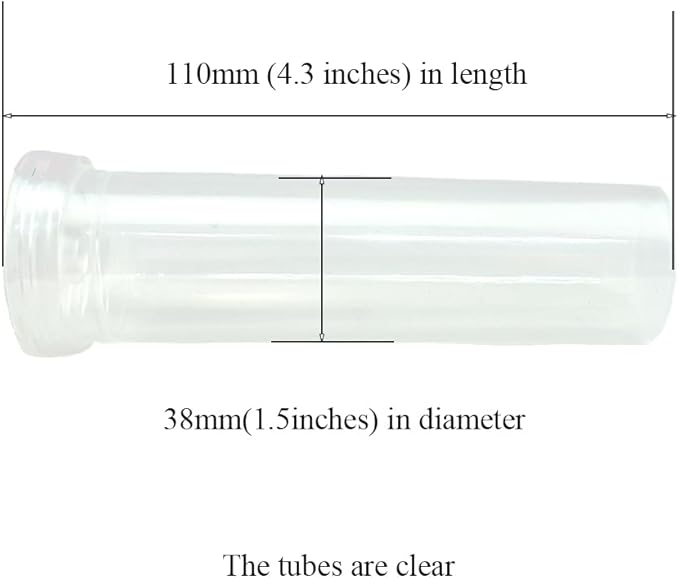 HAHIYO 10PCs 4.3X1.5inch 60ml Transparent Plastic Floral Tubes Floral Water Tubes Flower Vials with Silicone Cap for Plants Fresh Flowers Arrangement Decoration Milkweed Cutting Florist Supplies
