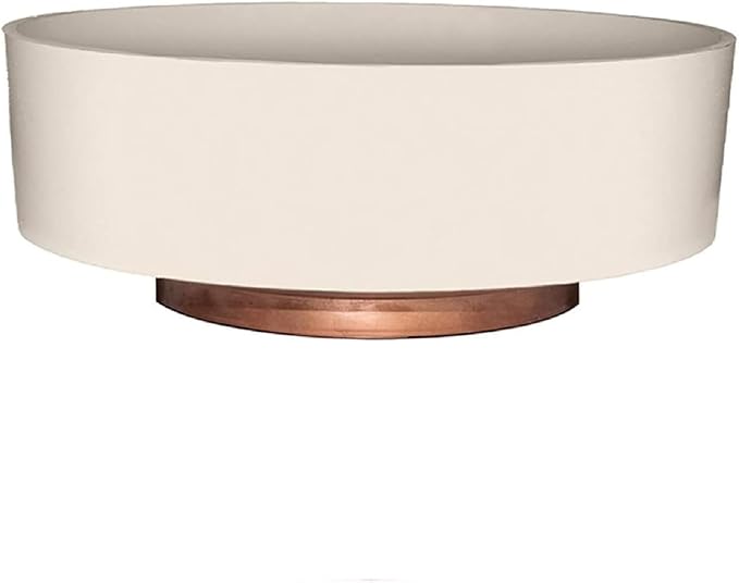The HC Companies 6 Inch Round Plastic Succulent Capri Bowl 6"x6"x2.25" in Vanilla Bisque with Copper Bottom Color