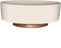 The HC Companies 8 Inch Round Plastic Succulent Capri Bowl Decorative Indoor Flower Succulent Planter Pot with Drain Plug Hole, Vanilla Bisque