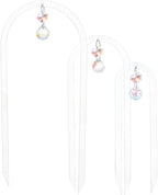 BENECREAT 3 Pack U-Shaped Acrylic Plant Trellis, 3 Size Small Plant Trellis for Potted Plants with Crystal Suncatcher for Home Window Garden, 205~310mm Long