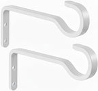 saffruff 6 Inch 2 Pack Heavy Duty Outdoor Plant Hangers for Hanging Baskets, Iron Hanging Plant Brackets, Metal Plant Wall Hooks for Lantern, Bird Feeder, Windchime, White