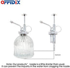 OFFIDIX Glass Spray Bottle for Plants, 6.3" Tall Vintage Style Spritzer with Bronze Plastic Silver Color Top Pump Glass Watering Can for Pet Clearing (Transparent)