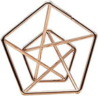 Geometric Air Plant Holder Airplants Rack Metal Plants Stand Planter Shelves Himmeli Living Decor Tillandsia Pot Containers (Rose gold 3pcs)