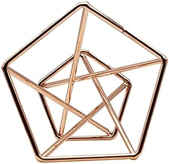 Geometric Air Plant Holder Airplants Rack Metal Plants Stand Planter Shelves Himmeli Living Decor Tillandsia Pot Containers (Rose Gold 5pcs)