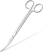 Mandala Crafts 10 Inches Silver Stainless Steel Curved Aquarium Scissors for Trimming Aquatic Plants – Bent Aquascape Scissors for Fish Tanks, Hospital Tanks, Goldfish Bowls, and Terrariums