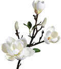 Artificial Orchid Flower Arrangement for Home Decoration - 3 Heads Magnolia Artificial Flowers for Living Room and Dining Table (Color : White)