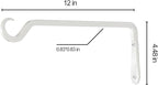 AILIN YELOKIE 12" Plant Hangers 2-Pack - Heavy Duty Rust-Resistant Steel Hooks for Bird Feeders, Indoor/Outdoor Plants & Wall Decor, White
