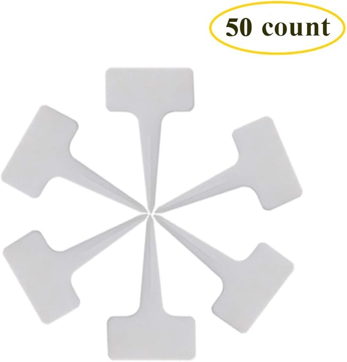 50 Pack 1 Gallon Plastic Plant Nursery Pots Thickened Soft Plastic Plant Pots with 50 Pcs Waterproof Plastic T-Type Plant Tags and 2Pcs/Set Transplanting Digging Mini Tools