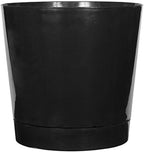 Novelty Root & Vessel Majestic Full Depth Round Cylinder Pot, Glossy Black, 14-Inch (10148)