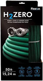 Flexon H2Zero 100ft Lightweight Fabric Garden Hose – Ultra-Flexible, High-Strength 750 PSI Fabric Hose with Crush-Proof Nickel Plated Couplings – Easy-Carry, Kink-Resistant Lawn & Garden Watering Hose