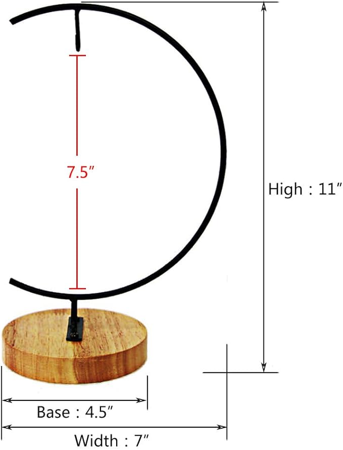 YY YEARCHY Awesomes Terrarium Ornament Display Stand Metal Stand Air Plant Stand Flower Pot Stand Holder Iron Pothook Stand for Hanging Glass Terrarium Globe Ball (5, Black)