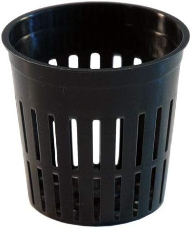 xGarden - Lightweight Economy Net Pots - Thin Lip & Slotted Sides - for Hydroponics & Aquaponics - UV Resistant & BPA Free Plastic - Indoor or Outdoor Growing - Black 2" Round Mesh Pot Cups - 50 Pack