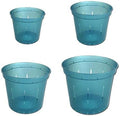 rePotme Slotted Clear Orchid Pots Growers Assortment (8 pots - 2 Each, Blue Sapphire)