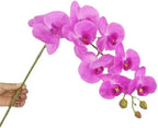 2 Pcs Orchid Stems 38" Artificial Flowers Real Touch Latex Faux Phalaenopsis Branches White Artificial Flowers for Wedding Party Home Garden Decor (Purple, 38“)