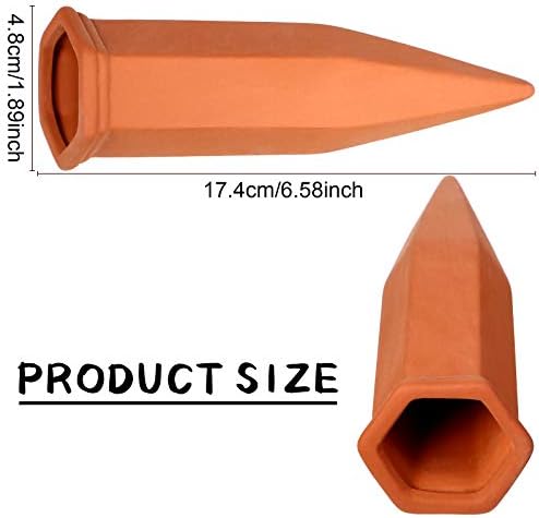 Jovitec Plant Watering Stakes Self Watering Spikes Terracotta Automatic Plant Waterers Devices for Indoor Outdoor Home and Office Plants(Rustic Red,6 Pieces)
