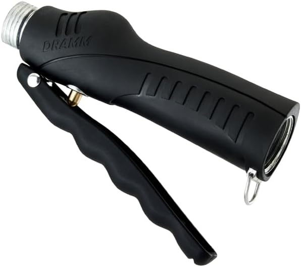 Dramm Touch-N-Flow Rain Wand – 30” Long, Green – Full Watering Flow with Trigger-Style Shut-Off Valve & Lock – High-Flow, Gentle Spray for Gardens, Hanging Baskets & Flowerbeds