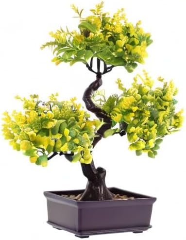 Cabilock Artificial Bonsai Tree Faux Potted Plant Realistic Simulation for Home Office Desk Decor Low Maintenance Greenery 5.12X10.63X11.81 Inches