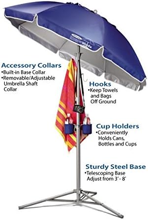 Wondershade Ultimate Portable Sun Shade Umbrella – Lightweight Adjustable Outdoor Patio & Beach Umbrella with Tripod Base (Pink)