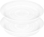 2 Pack of 8 inch Plant Saucer Clear, Heavy Duty Plastic Plant Water Tray 8 inch Round, Flower Plant Saucers for Indoors No Holes, Plant Dishes Saucer for Planter 7"/8" (8", Clear)