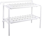 Hydroponics Growing System Kit,54 Plant Sites 2 Layers Food-Grade PVC-U Pipes Hydroponic Grow Kit Gardening System with Water Pump, Timer,Net Pots and Sponge for Vegetables,Fruits,Herb