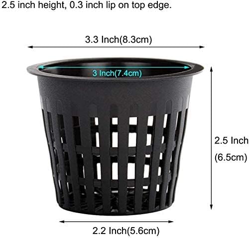 50-Pack 3-Inch Net Cups with 20 Plant Labels - Perfect for Aquaponics, Mason Jar Hydroponics, Kratky Method, and Orchid or Vegetable Gardening - Durable Slotted Mesh Insert for Optimal Growth