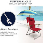 CARIBBEAN JOE Umbrella for Beach Chair, Adjustable and Universal, UV Protection