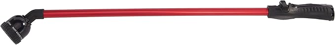 Dramm RainSelect Rain Wand – 30 Inch Aluminum Watering Wand with 9-Pattern Adjustable Spray Head & One Touch Thumb Control Valve – Garden Hose Wand for Flowers, Plants & Hanging Baskets – Red