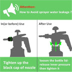 MRPAPA 2 Pack Handheld Pump Sprayer, Garden Pressure Water Spray Bottle with Adjustable Brass Nozzle for Plants (1.5L-Grey-2PCS)