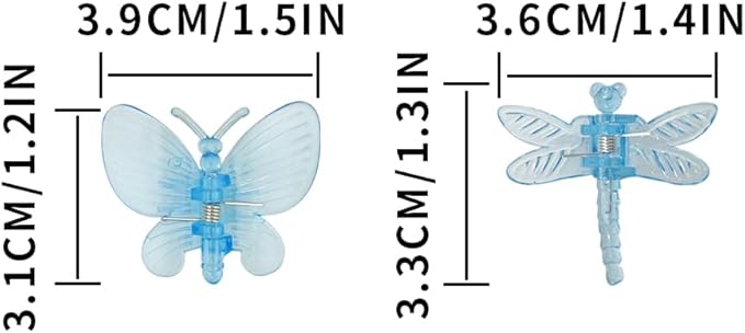 KVZVK 20pcs Dragonfly Plant Orchid Clips,Garden Transparent Plant Support Clip for Orchid Support Fixed Vine(Blue)