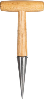 FLORA GUARD Hand Dibber Garden Tool, Seed Planter Tool with Wood Handle for Sowing Seed - 5" Seed Dispenser for Planting Steel Garden Dibber, Transplanting Plants,Planting Bulb,Digging