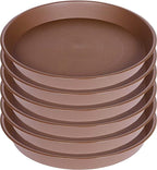 6 Pack Plant Saucer 4 5 inch (4 inch Base), Heavy Sturdy Plant Drainage Tray for Indoors (5 inch, Chocolate)