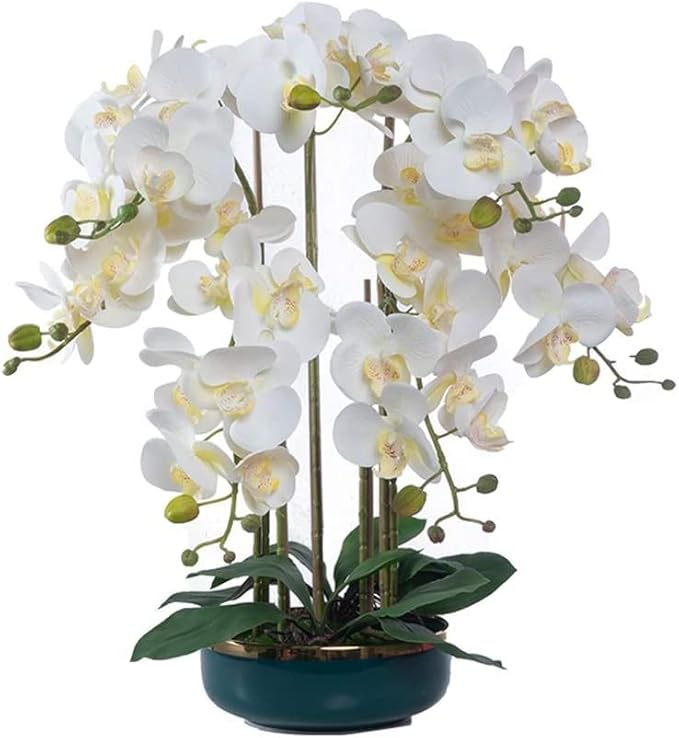 Orchid Artificial Flowers Faux Orchids Classic Orchids Artificial Living Room Planter Artificial Phalaenopsis Flowers Home Furnishing Artificial Flower Natural Look
