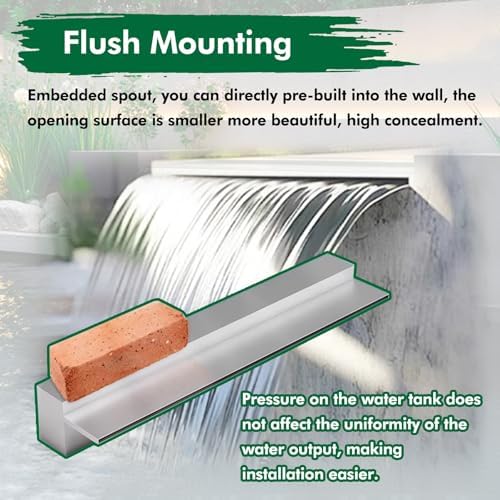Waterfall Spillway for Indoor/Outdoor Decorative,Waterfall Spillway Kit with Pipe Connector for Easy Pond & Fountain Setup Leak Proof Design for Garden Water Features