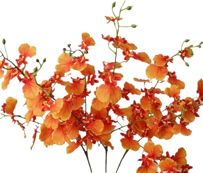 Artificial Flower Feel Moisturizing Dancing Orchid Living Room Ornaments Dining Table Decoration Floral Photography Ornaments(White)