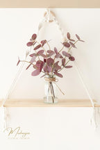 Muhanjia Artificial Eucalyptus Stems in Glass Vase with Faux Water,3Pcs Fake Plant with Double-Sided Purple Leaves for Centerpiece(Double-Sided Purple Eucalyptus)