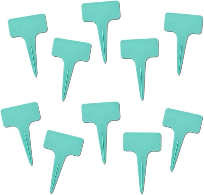 200 Pcs Thick T-Type Plant Labels, 4 Inch Waterproof PP Hard Plastic Garden Markers, Reusable Nursery Tag Stakes for Indoor Outdoor Potted Plants, Seedlings, Flowers, Vegetables & Herbs(Cyan)