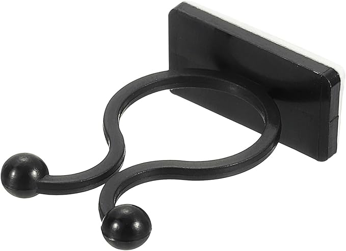 uxcell 100Pcs Plant Climbing Wall Fixture Clips, Plant Fixer Self-Adhesive Hooks Wire Fixing Supporting for Indoor Outdoor Decoration and Cable Wire Fixing (Black, 16.2mm/0.64")