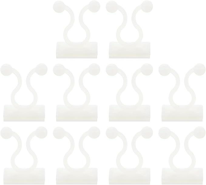 uxcell 100Pcs Plant Climbing Wall Fixture Clips, Plant Fixer Self-Adhesive Hooks Wire Fixing Supporting for Indoor Outdoor Decoration and Cable Wire Fixing (White, 8mm/0.31")