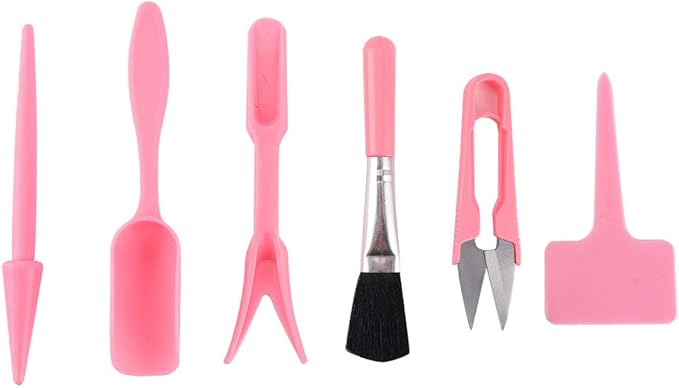 19Pcs Succulent Tools,Mini Garden Small Gardening Tools Indoor, Transplanting Gardening Tools,Pruning Shear Gardening Scissors,Hand Tool kit for Bonsai Indoors Small Plants (Red)