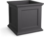 Mayne Fairfield 20-Inch Square Planter – Self-Watering, Weather-Resistant Planter for Flowers – Durable Outdoor Design for Patio, Porch, or Entryway, Graphite Grey