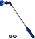 Watering Wand for Garden Hose, 24 Inch, Heavy Duty, 10 Spray Patterns, Thumb Control Hose Nozzle with 180° Pivoting Head, Ideal for Hanging Baskets, Plants and Shrubs