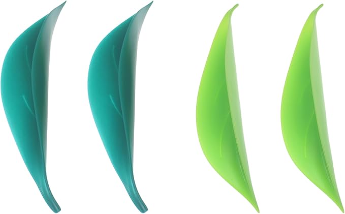 4 PCS Watering Leaves Plastic Plant Pot Watering Funnel Leaf Shape Drip Irrigation Device for Watering Indoor and Outdoor Plants (Chartreuse, Peacock Green)