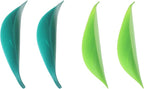 4 PCS Watering Leaves Plastic Plant Pot Watering Funnel Leaf Shape Drip Irrigation Device for Watering Indoor and Outdoor Plants (Chartreuse, Peacock Green)
