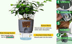 Self Watering Planter for Indoor Plants, 2 Pack 9.3 Inch Flower Pot Modern Decorative Plastic Planter with Extra Large Water Storage for All House Plants, Flowers, Herbs(Gray)