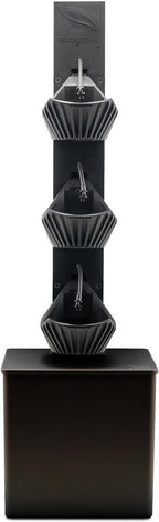 Tevatower Mini Smart Self-Watering Indoor Garden System - 3-Tier 4-Inch Planter Pot for Herbs, Flowers and Indoor Plants, Compact Smart Planter for Home Kitchen Office - Midnight Black