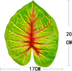 Artificial Caladium Plant with Red and Green Leaves, Red Leaf Artificial Plants Decoration Simulated Bonsai Potted Decor Home Room Party Wedding Office Floor(RedGreen(No Flowerpot), 60cm)