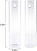 Kingbuy Wall-Mounted Plant Terrarium Propagation Station - 2 Cylinder Hanging Glass Tubes Planter for Hydroponic Plants, Indoor Wall Vases & Decorative Plant Holder Bathroom Office Living Room Decor