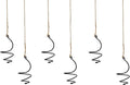 6 Pack Hanging Air Plant Holder, Spiral Wire Metal Hangers for Tillandsia, Adjustable Geometric Airplants Stand with Jute Ropes, Minimalist Wall Window Home Decor, Black Finish