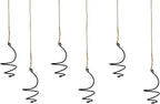 6 Pack Hanging Air Plant Holder, Spiral Wire Metal Hangers for Tillandsia, Adjustable Geometric Airplants Stand with Jute Ropes, Minimalist Wall Window Home Decor, Black Finish
