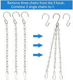YINGFENG 10 Pack 9.5 Inch Silver Hanging Chains for Hanging Bird Feeders, Bird Houses, Planters, Baskets, Birdbaths, Lanterns, Wind Chimes, Billboards, Signs and Ornaments